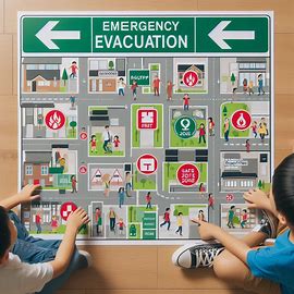 Kids Practicing Evacuation Route